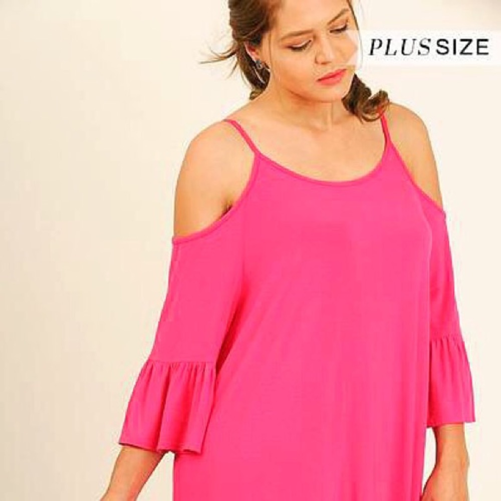 Umgee Plus size cold shoulder dress